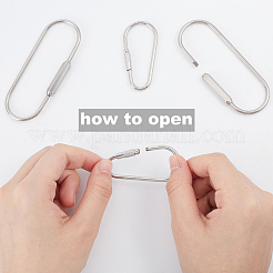 4 шт. 2 стиля подвески-карабиновые замки из нержавеющей стали 304&nbsp;STAS-UN0059-93