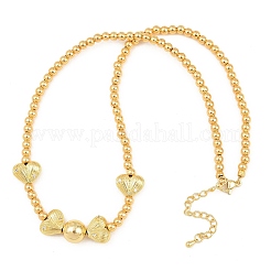 Женское ожерелье-нагрудник из латуни с микропаве из прозрачных кубических цирконий в форме сердца&nbsp;NJEW-F364-08G