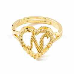 Настоящие 18-каратные позолоченные латунные регулируемые кольца с алфавитом RJEW-M139-18N