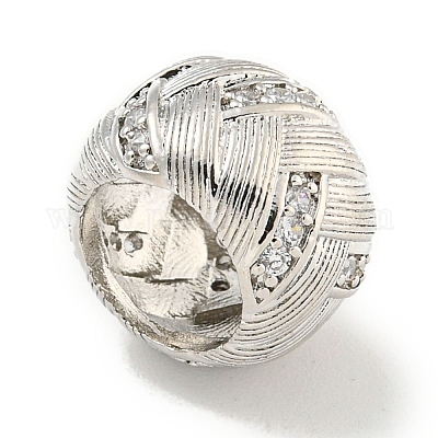 Реечное покрытие латунь микро паве прозрачный кубический цирконий европейские бусины KK-L215-322P-1