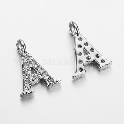 Буквица латунные микро проложить кубического циркония подвески ZIRC-F008-A-1