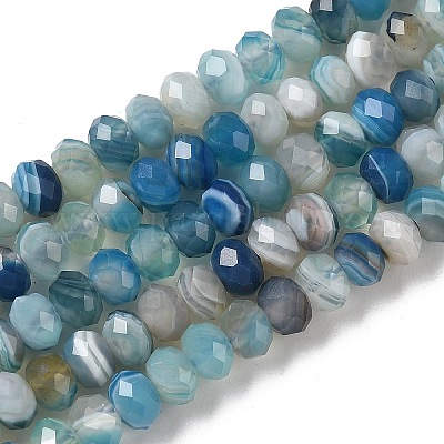 Натуральные полосатые агатовые бусы G-D344-A34-06-1