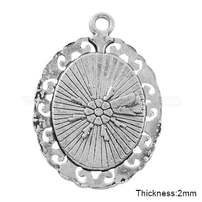 Сеттинги для кулона ( кабошона ) тибетского стиля TIBEP-R099-AS-LF-1