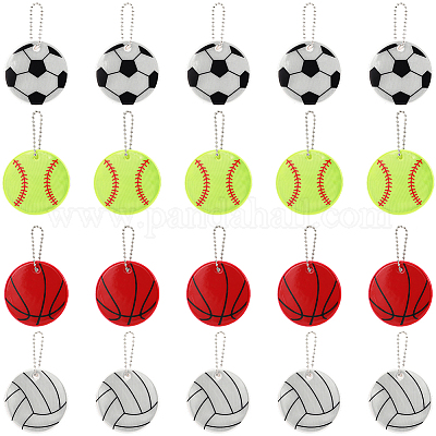 20 шт. 4 стиля ПВХ спортивный мяч подвеска украшение KY-SP0001-59-1
