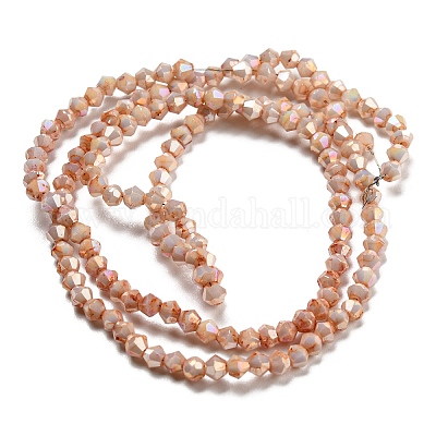 Непрозрачная выпечка окрашенные стеклянные бусы пряди DGLA-F002-01D-1