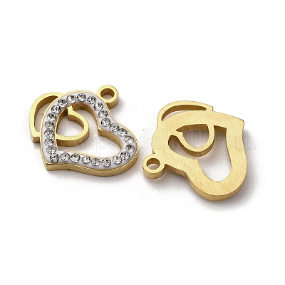 Подвески из нержавеющей стали 304 со стразами из глины STAS-P406-17A-G-1