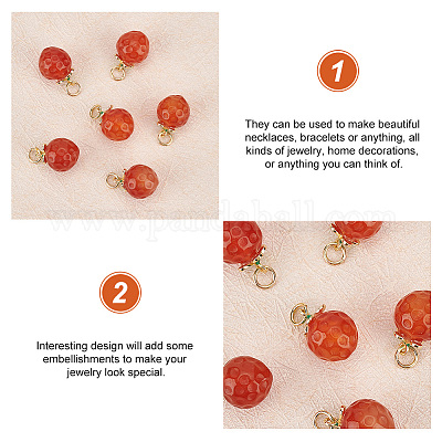 6 шт. подвески из натурального агата персикового цвета G-OC0004-36-1