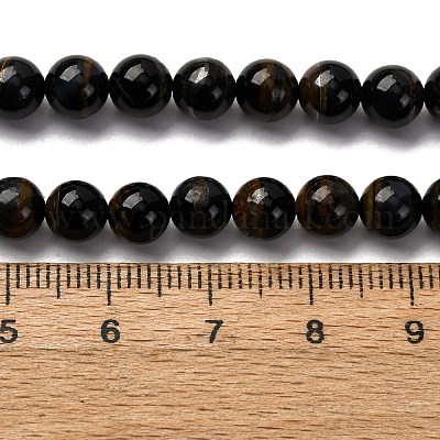 Нити железных бусин натурального синего тигрового цвета G-G286-A02-6mm-1