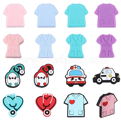 16 шт. 16 стиля медицинских тематических пищевых экологически чистых силиконовых фокусных бусин SIL-CA0003-31-1