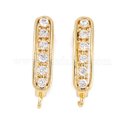 Фурнитура для сережек-обручов из латуни с фианитом KK-S374-04G-04-1