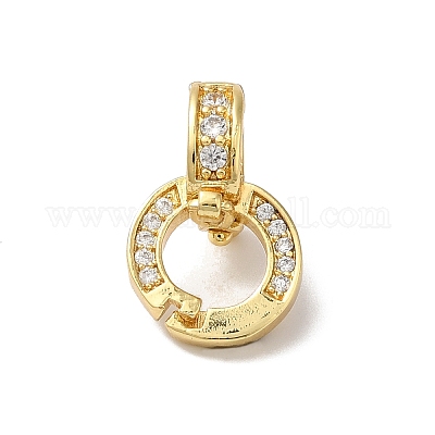 Реечное покрытие латунь микро паве прозрачный кубический цирконий твистер застежки KK-A222-05B-G-1