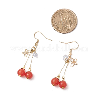 Серьги-подвески «кошачий глаз» из нержавеющей стали 304 EJEW-JE06498-02-1