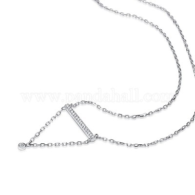 Ожерелья с подвеской в виде треугольника из стерлингового серебра с кубическим цирконием TS-N324-S-1