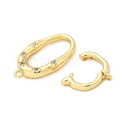 Реечное покрытие латунь микро паве прозрачный кубический цирконий складные застежки KK-K392-48G-1