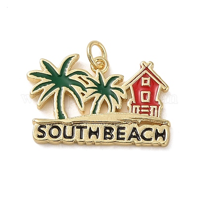 Подвески из латуни с эмалью в стойку KK-P261-05A-G-1