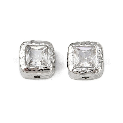 Латунные прозрачные бусины из кубического циркония KK-D375-36P-1