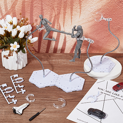 Пластиковые подставки для минифигурок с регулируемым кронштейном из змеиной кости ODIS-WH0070-81B-1