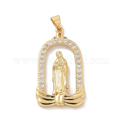 Латунные микропаве прозрачные подвески с фианитом KK-M300-11G-1