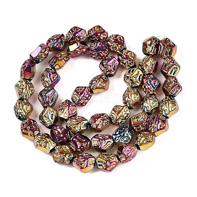 Стеклянные бусины с гальваническим покрытием  EGLA-N012-08P-1