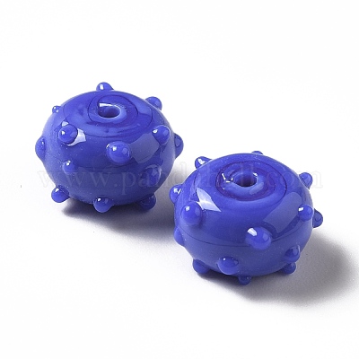 Ручной работы ухабистым Шарики Lampwork LAMP-E023-06B-1