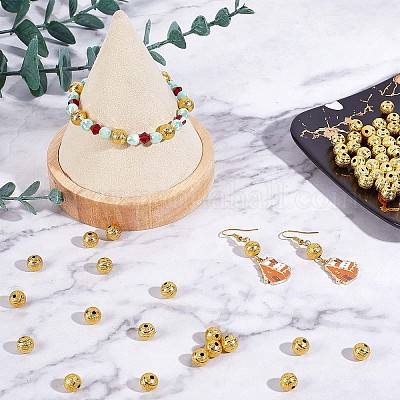 100шт. латунные текстурированные бусины KK-SC0003-40-1