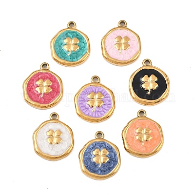 Подвески из нержавеющей стали 304 с эмалью STAS-P425-01G-11-1