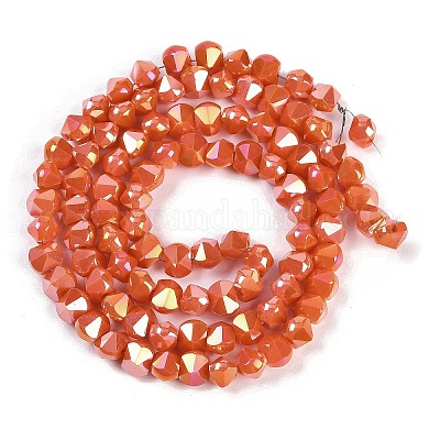 Стеклянные бусины с гальваническим покрытием  EGLA-B009-05A-02-1