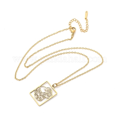 Ожерелье из нержавеющей стали 304 NJEW-D330-01G-01-1