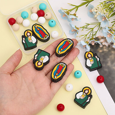 36 шт. 6 стильных экологически чистых силиконовых бусины для пищевых продуктов SIL-CA0002-05-1