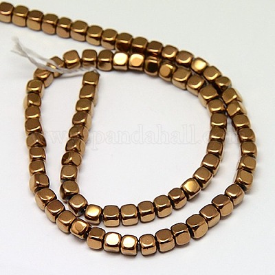 Гальванизировать немагнитных синтетический гематит бисер пряди G-J172-2x2mm-05-1