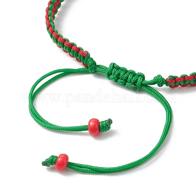 Рождественские гальванизированные стеклянные плетеные браслеты из бусин для мужчин и женщин BJEW-MZ00205-1