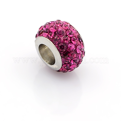 304 нержавеющая сталь полимерная глина стразы европейские бусины CPDL-J015-23-1