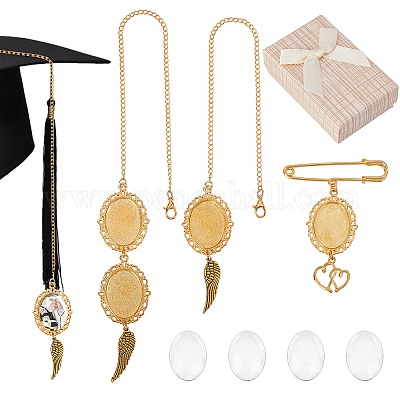 Подвесные украшения из сплава крыла с овальным подносом HJEW-GA00049-01-1