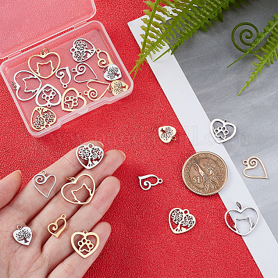 Подвески из нержавеющей стали в стиле 24шт. STAS-GA0001-18-1