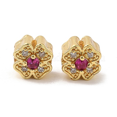 Стойки обшивки латунь микро проложить кубического циркония бусы KK-K377-03G-1