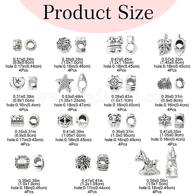 60шт 15 стиля европейские бусины из сплава в тибетском стиле FIND-YW0005-07-1