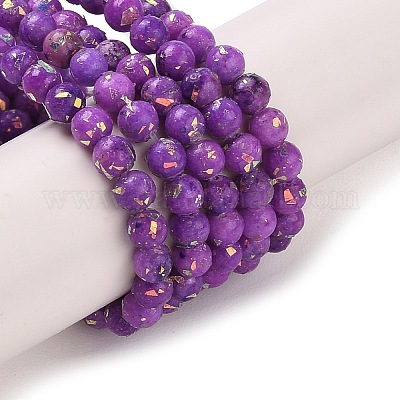 Собранные нити бусин из натурального доломита и синтетического опала&nbsp;G-Q017-G06-01C-1-1