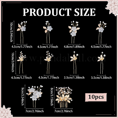 2 набор из 2 стилей цветочных гребней для волос из латуни OHAR-ME0001-04-1