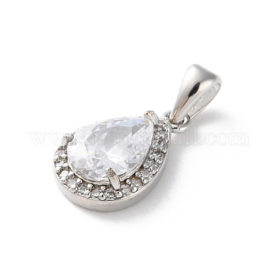 Латунные микропаве прозрачные подвески с фианитом KK-L227-001P-1