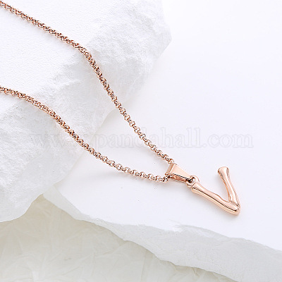 Ожерелья с подвесками из нержавеющей стали с буквами для женщин и мужчин GR8130-22-1