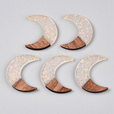 Подвески из эпоксидной смолы и орехового дерева RESI-T057-14D-1