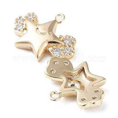 Латунь с прозрачными подвесками из циркония KK-G474-02G-1