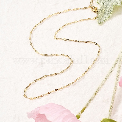 Женские ожерелья из нержавеющей стали 304 толщиной 2 мм с цепочкой NJEW-B131-05G-1