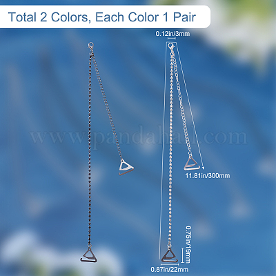 2 пара двухцветных регулируемых латунных цепочек со стразами для бюстгальтера с нескользящей отделкой DIY-GF0007-71-1