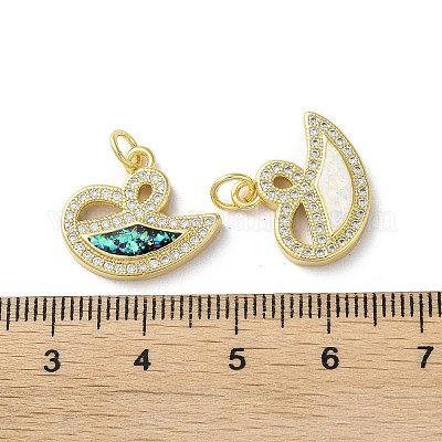 Латунные микропаве прозрачные подвески с фианитом KK-C045-42G-1