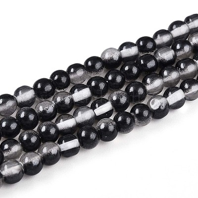 Запекание окрашенные прозрачные стеклянные бусины нити X1-DGLA-N011-4mm-10-1