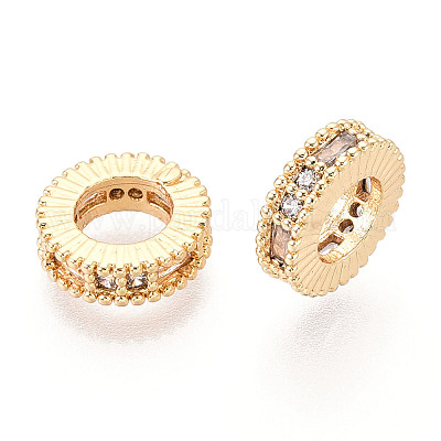 Латунь микропаве прозрачный кубический цирконий европейский бисер KK-N275-09G-1