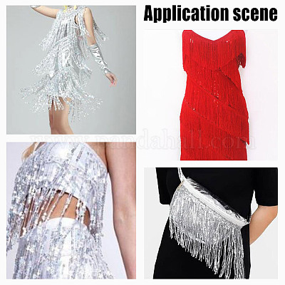 10 ярд полиэфирной кружевной ленты с кисточками&nbsp;DIY-WH0430-569B-1