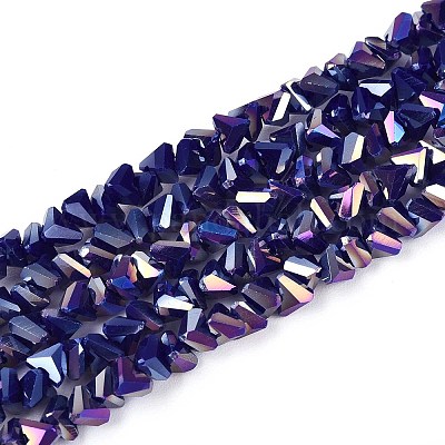 Гальванические непрозрачные стеклянные бусины GLAA-N022-4mm-20-1