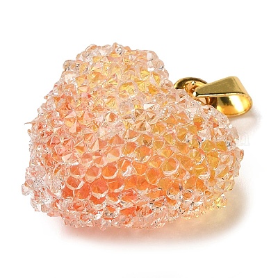 Подвески из прозрачной смолы с точками из стразов RESI-N040-01G-04-RS-1